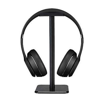 Headphone Stand Gaming Headset Holder Universal Aluminum Metal Headphone Holder Hanger with Aluminum Supporting Bar Flexible Headrest ABS Solid Base for All Headphone,Black, HSB3602 - color: Black