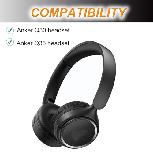 Replacement Ear Pads for Anker Soundcore Life Q30 / Q35 Bluetooth Headphone, Headphones Ear Cushions Covers for Anker Soundcore Life Q30BT / Q35BT Headset Accessories Ear Cups Repair Part-Black
