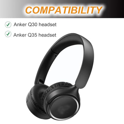 Replacement Ear Pads for Anker Soundcore Life Q30 / Q35 Bluetooth Headphone, Headphones Ear Cushions Covers for Anker Soundcore Life Q30BT / Q35BT Headset Accessories Ear Cups Repair Part-Black