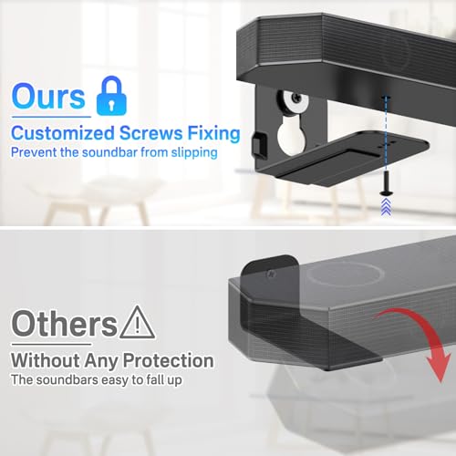 Heavy Duty Soundbar Wall Mount for Samsung HW-Q990F/Q930F/Q900F/Q800F Mount Under or Above TV, Low Profile Floating Design Fits Q990D/Q930D/Q900D/Q800D, Q990C/Q930C/Q900C/Q800C, Q990B/Q930B/Q800B - style: Soundbar Wall Mount