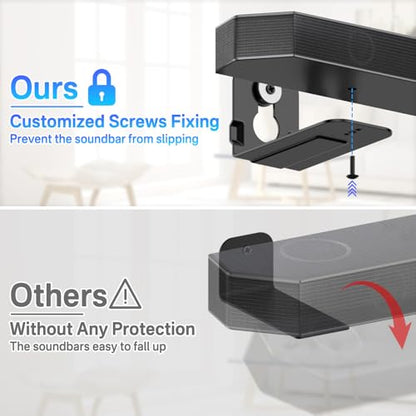 Heavy Duty Soundbar Wall Mount for Samsung HW-Q990F/Q930F/Q900F/Q800F Mount Under or Above TV, Low Profile Floating Design Fits Q990D/Q930D/Q900D/Q800D, Q990C/Q930C/Q900C/Q800C, Q990B/Q930B/Q800B - style: Soundbar Wall Mount