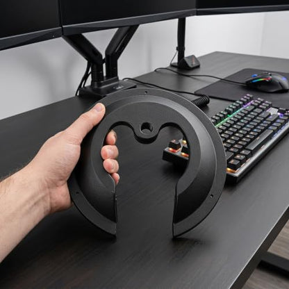 Mic Stand Base: 9.65 Inch Heavy Duty Metal Table Desktop Mic Mount - Cow Horn Shape Microphone Desk/Floor Stand Base for Home Studio Recording - size: 24.50X24.50X3.00CM