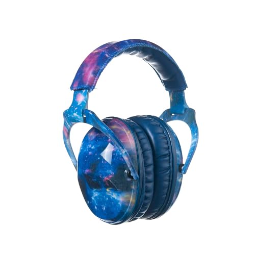 Kids Ear Protection Safety Ear Muffs, NRR 25dB Noise Reduction Children Earmuffs, Hearing Protectors for Sleeping, Studying, Airplane, Concerts, Fireworks-Galaxy with Blue Band - color: Blue Band Galaxy