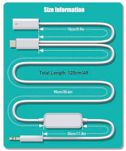Aux to USB C, 2-in-1 USB-C to Aux 코드, 삼성 갤럭시, 아이폰 에어/17/16/15, 자동차 USB 타입-C - 3.5mm 수 오디오 케이블 통화 및 충전 지원 차량 스테레오, 스피커, 헤드폰 - style: 충전용 USB-C 포트