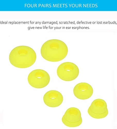 Replacement Silicone Eartips Earbuds Eargels Compatible with Beats by dr dre Powerbeats 3 Wireless Stereo Earphones (Yellow) - color: Yellow