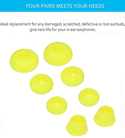 Replacement Silicone Eartips Earbuds Eargels Compatible with Beats by dr dre Powerbeats 3 Wireless Stereo Earphones (Yellow) - color: Yellow