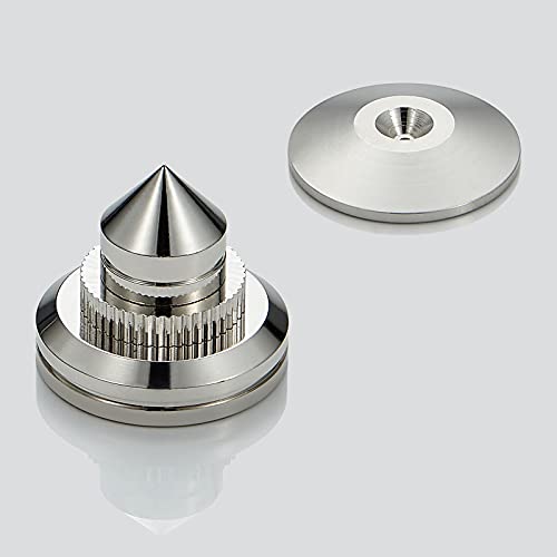 Speaker Spikes Adjustable Floor Protectors 8pcs with Adhesive, Sliver - color: Silver