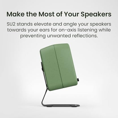 Kanto SU2 Rear-Mounted Desktop Speaker Stands for Uki and Ora | Elevated and Angled to Improve Sound | ¼-20 Thread | Holds 3.1 lbs | Pair | Black