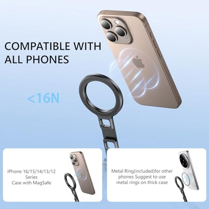 VRIG MG-21 Magnetic Phone Tripod Stand for iPhone, Aluminum Alloy Mini Foldable Tripod for Desk/Handheld, Cold Shoe Expansion Mount, Compatible with 1/4 Screw & Arca-Swiss Plates - size: MG-21 Tripod