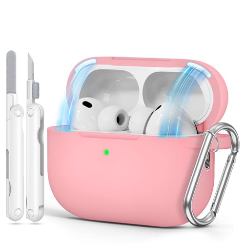 for AirPods Pro 3 Case 2025,Come with Cleaner Kit,Magnetic Purple | Silicone Protective Cover for Airpod Pro 3rd Generation Case with Keychain,for Women Men,One-Piece Design,Shockproof,Magnetic - color: A1-Magnetic Pink