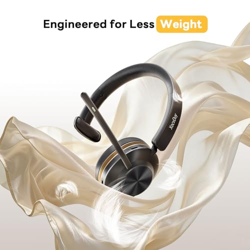 Bluetooth Headset, Wireless Headset with Mic for Work, Bluetooth 5.3, Wireless Headphones with AI Noise Cancelling Microphone (Clear Calls & Mic Mute), USB Dongle, for Computer/PC/Laptop/Zoom - color: Black