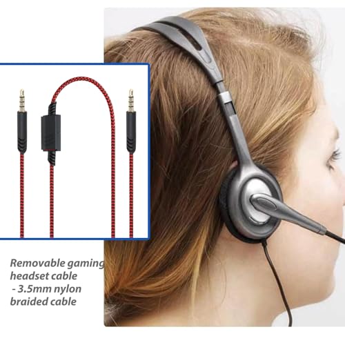 Detachable Gaming Headset Cable Replacement, 3.5mm(1/8") Nylon Braided with Inline Mute Switch Volume Headset Cable Compatible with Astro (Type 3)