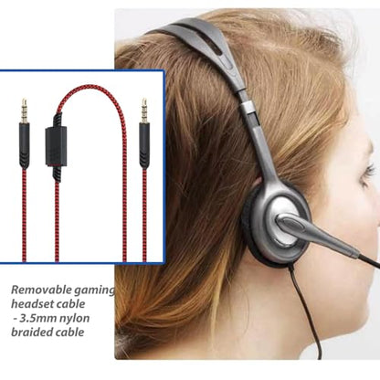 Detachable Gaming Headset Cable Replacement, 3.5mm(1/8") Nylon Braided with Inline Mute Switch Volume Headset Cable Compatible with Astro (Type 3)