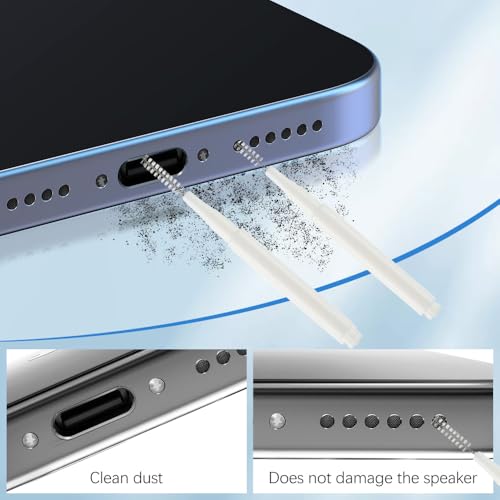 20Pcs Charging Port Cleaner, Speaker Port Cleaner Kit fit for iPhone Phone, Phone Cleaning Kit for Cell Phone Earbuds, Receiver AirPods 4, Tablet Camera Etc