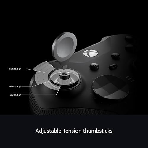 Xbox Wireless Gaming Controller | Elite Series 2 | Black | Consoles, PCs, TVs, mobile, and more | Adjustable Thumbsticks | Trigger Locks - color: Black