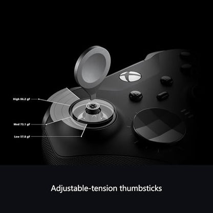Xbox Wireless Gaming Controller | Elite Series 2 | Black | Consoles, PCs, TVs, mobile, and more | Adjustable Thumbsticks | Trigger Locks - color: Black