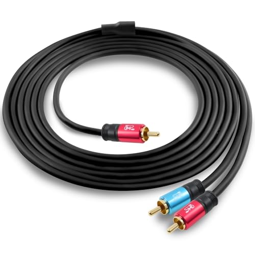 SHD RCA to 2RCA Subwoofer Cable Audio Cable 2RCA to 1RCA Bi-Directional RCA Y Adapter Premium Sound Quality Dual Shielded with Gold Plated Connectors-6Feet - size: 6Feet