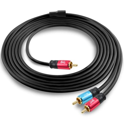 SHD RCA to 2RCA Subwoofer Cable Audio Cable 2RCA to 1RCA Bi-Directional RCA Y Adapter Premium Sound Quality Dual Shielded with Gold Plated Connectors-6Feet - size: 6Feet