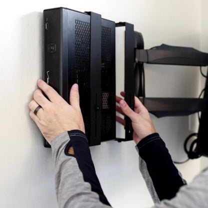 HIDEit Mounts Uni-M PS3 Slim Wall Mount - American Company - Keeps the Console Cool - Heavy Steel Cable Box Holder - Behind TV Satellite Receiver & DVD Mount - size: Medium