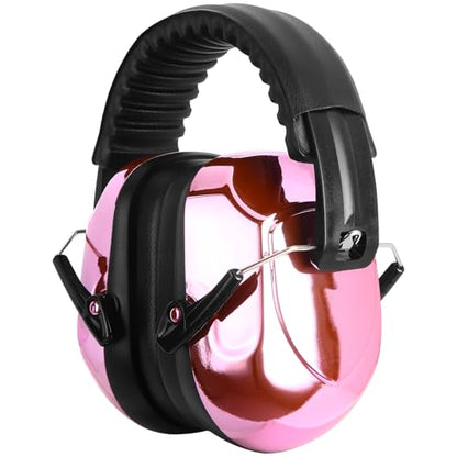 ProCase NRR 28dB Noise Reduction Ear Muffs, Foldable Adjustable Noise Cancelling Headphones - color: 1 - Metalic Pink