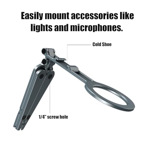 Magnetic Phone Tripod Stand Foldable Pocket Mount for iPhone | Portable, 1/4" Screw Hole & Hook,Perfect for Vlogging, Travel, Selfies, Video Calls for iPhone 17/16/15/14 & MagSafe cases.