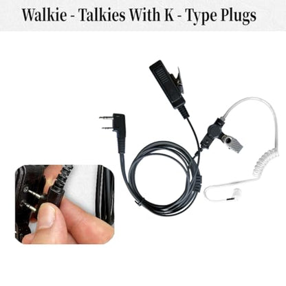 Covert Acoustic Tube Surveillance Headset with Mic, 2 Pin Earpiece for Walkie Talkies/Two Way Radio with Transparent Acoustic Tube (2 Pack) - size: Airtube Pack 2