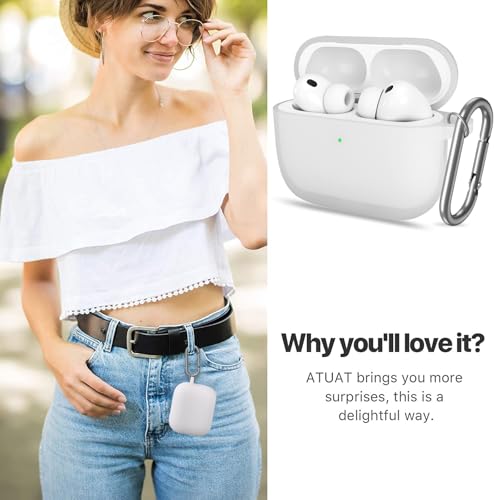 for AirPods Pro 3 Case Cover, Protective Soft Silicone with Keychain Cleaning Pen for Women Men for Apple AirPods Pro 3rd Generation Case(2025), Front LED Visible, Clear - color: D-Clear
