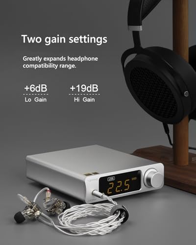 TOPPING DX3Pro+ LDAC Headphone Amplifier, ES9038Q2M Bluetooth 5.0 DAC, NFCA Audio Decoder, USB/Optical/Coax Inputs, with Remote Control, Headphone Amp, Line Out, Pre-Amp Function (Silver) - color: Silver