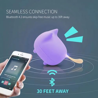 gingo Portable Bluetooth Speakers, Mini Wireless Speakers with Clarity Stereo, Super Bass,TWS Pairing,Built-in Mic,40H Playtime,BT5.3,Powerful Room-Filling Sound, Cute Pet Speaker (Purple) - color: Updated Purple