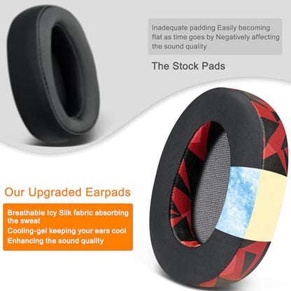 SOULWIT Cooling Gel Replacement Earpads Cushions for Sony WH-H900N (h.Ear on 2) & MDR 100ABN (h.Ear on) Noise Canceling Over-Ear Headphones, Ear Pads with Noise Isolation Foam - Red Storm - color: Cooling Gel - Red Storm