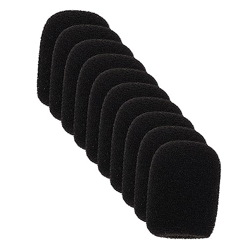 10pcs Black Sponge Microphone Covers Washable Windproof Mic Set