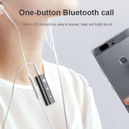 Mini Bluetooth 5.0 Receiver, Portable with Clip Bluetooth Receiver, Bluetooth Aux Adapter and Charging Cable for Car, Home Stereo, Headphones, Speaker
