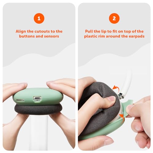 WC ShellZ Max - Protective Shell Covers for AirPods Max 1 & 2 | Made by Wicked Cushions | Made with Premium Silicone | Green - color: Green