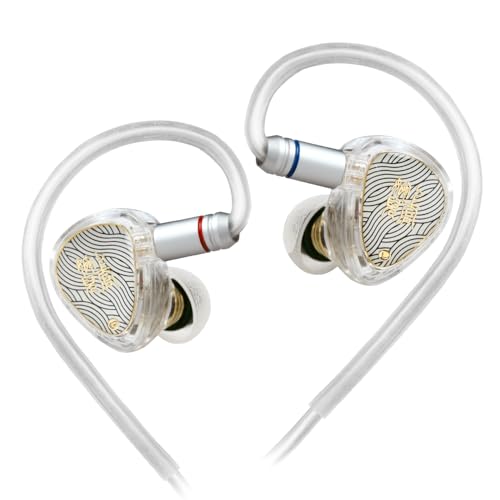 TANGZU Wan'er S.G II Wired Earbuds, in-Ear Monitors with 10mm Dynamic Driver PET Diaphragm, HiFi Gaming IEM Earphones, 0.78mm 2-Pin Detachable Cable, Tangle-Free (White 3.5mm with Mic) - color: White, size: 3.5mm with Mic