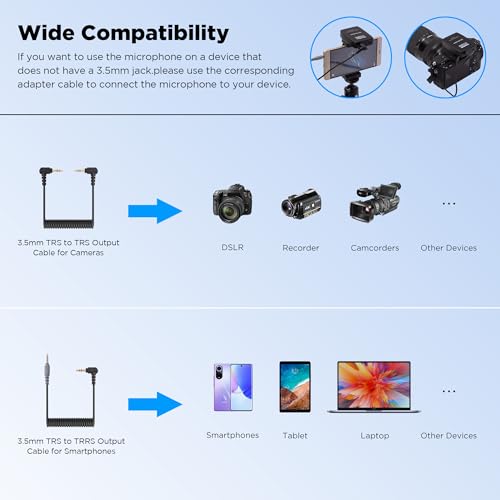 K7 UHF Wireless Lavalier Microphone System for Cameras DSLR Smartphone, 48-Channel,164ft Range,Compact Clip-on Lapel Microphones for Video Recoding YouTube Live Streaming Interview