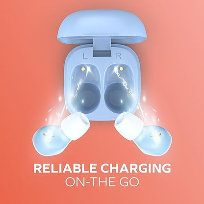 Mini Invisible Wireless Earbuds, Bluetooth 5.3, Mic & Charging Case, Blue | 12-HR Playtime, Touch Control, Sweat & Splash Resistant, Works with Siri, Alexa & Google, Compatible with iPhone & Android - color: D-Blue
