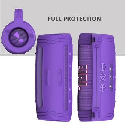 Silicone Cover Case for JBL Flip 7 Portable Bluetooth Speaker - color: Purple
