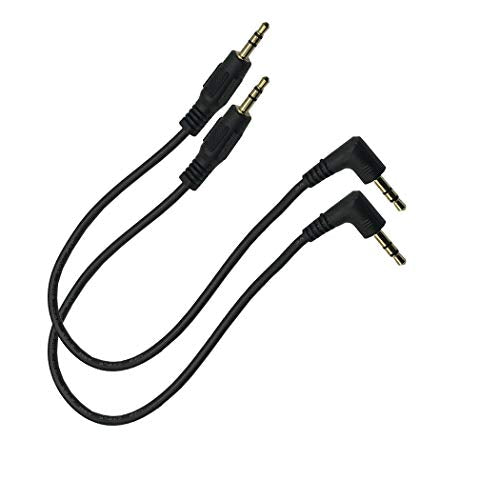 2Pack 8inch 3.5mm 90 Degree Right Angle Male Auxiliary Stereo Audio Jack to Jack Male to Male Cable for iPhone, iPod, iPad,Smartphones, Tablets and Speakers Black