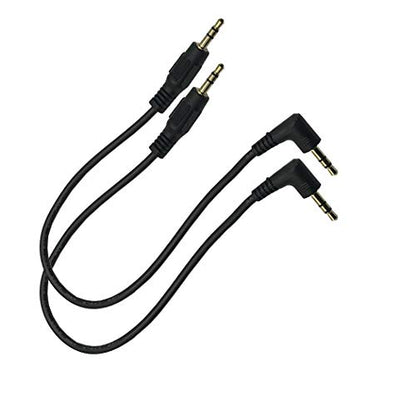2Pack 8inch 3.5mm 90 Degree Right Angle Male Auxiliary Stereo Audio Jack to Jack Male to Male Cable for iPhone, iPod, iPad,Smartphones, Tablets and Speakers Black