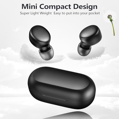 MOZOTER Mini Wireless Earbuds Bluetooth 5.3 in Ear Headphones Headsets | Light Weight,60Hrs Playtime Ear Buds with Charging Case,Smart Touch Control,Premium Sound with Deep Bass for Sport-Black - color: Black