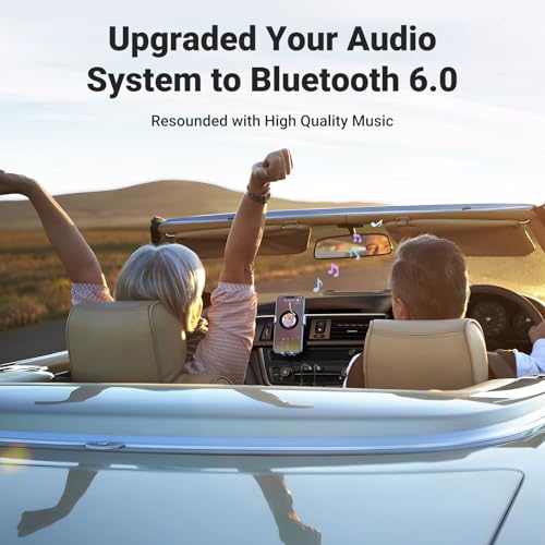 UGREEN Aux to Bluetooth 6.0 Adapter 3.5mm Bluetooth Receiver for Car USB 2.0 to 3.5mm Jack Kit with Built-in Microphone Aux Input for Hands-Free Calls Compatible with Car Speaker and Home Audio - color: Dark Grey