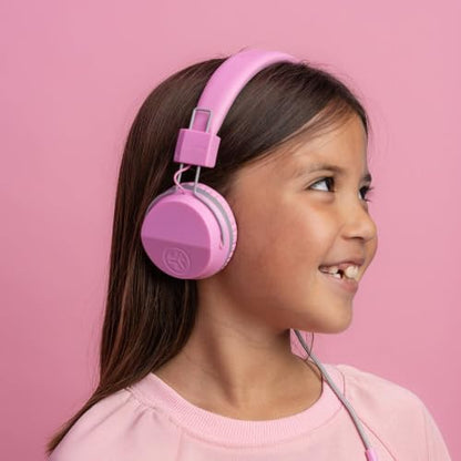 JLab, JBuddies Studio, Kids Wired on-Ear Headphones, Bundle with USB-C Adapter, Volume limiting, Foldable, Pink - color: Pink, size: Bundles