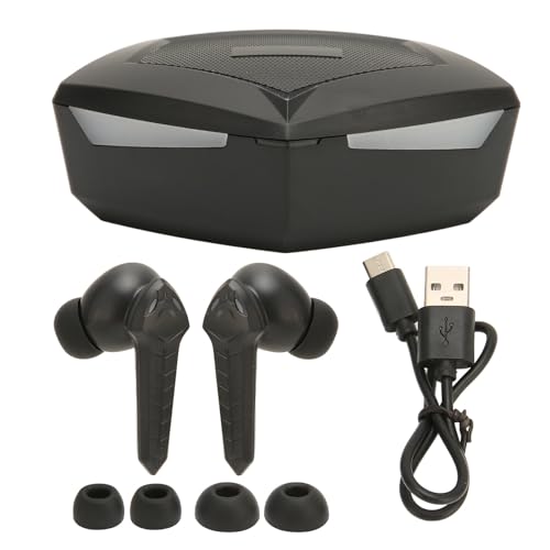 Low Latency Bluetooth Gaming Earbuds 45ms Dual Modes Wireless Earphone Stereo Sound with Built in Mic for Phone Laptop PC, 13mm Driver, 8H Battery (Black) - color: Black