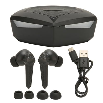 Low Latency Bluetooth Gaming Earbuds 45ms Dual Modes Wireless Earphone Stereo Sound with Built in Mic for Phone Laptop PC, 13mm Driver, 8H Battery (Black) - color: Black
