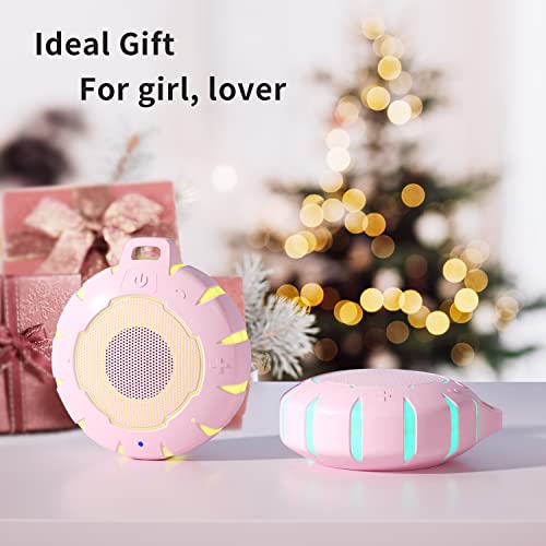 HEYSONG Waterproof Shower Bluetooth Speaker, Durable & Portable with Clear Sound, Ideal for Shower, Pool, Beach & Kayaking – Great Gifts for Girls, Women - color: Pink