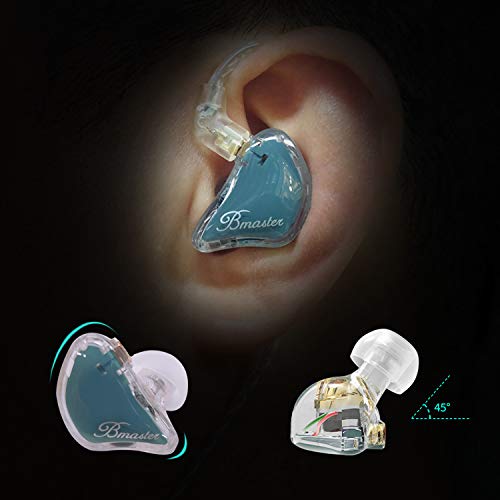 BASN Bmaster Triple Drivers in Ear Monitor Headphone with Two Detachable Cables Fit in Ear Suitable for Audio Engineer, Musician (Blue) - color: Blue