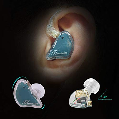 BASN Bmaster Triple Drivers in Ear Monitor Headphone with Two Detachable Cables Fit in Ear Suitable for Audio Engineer, Musician (Blue) - color: Blue