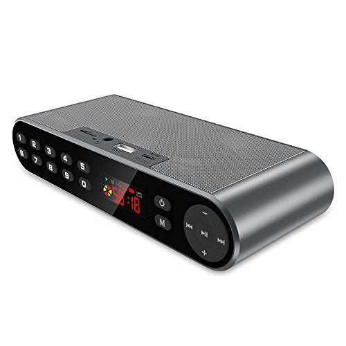 Antimi Bluetooth/FM Radio/MP3 Player Portable Wireless Speaker (Black) - color: Silver black