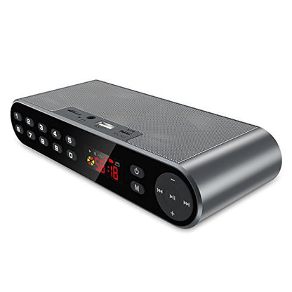 Antimi Bluetooth/FM Radio/MP3 Player Portable Wireless Speaker (Black) - color: Silver black