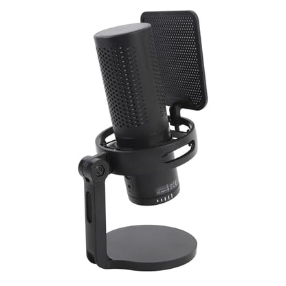 Jiawu USB Microphone, Quick Mute Noise Cancellation RGB Lights Gaming Microphone, Podcast with Popfilter Shock Mount for Gaming Streaming Podcasts